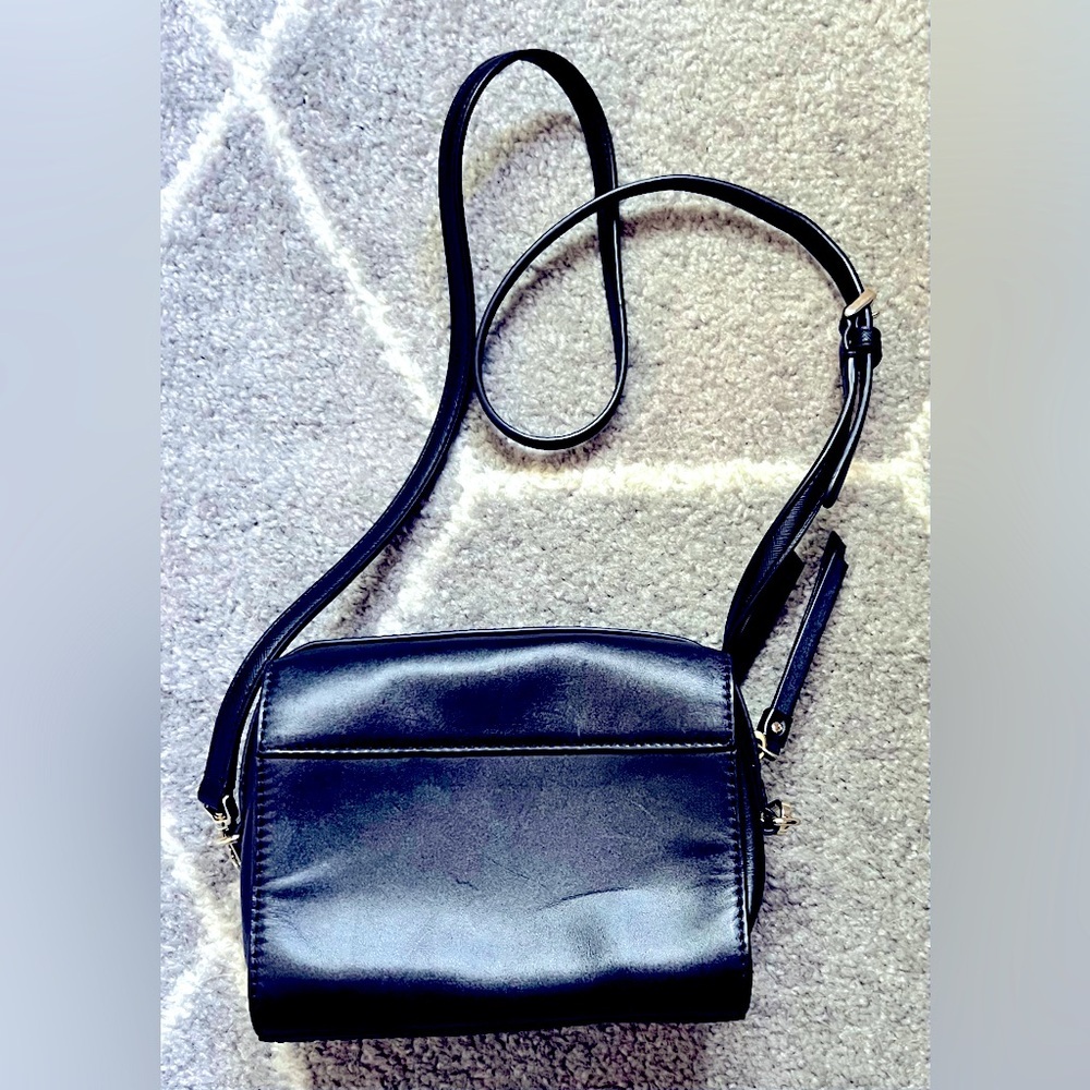♠️ Kate Spade ♠️ Black Leather and Calf Hair Leopard Crossbody Bag - Picture 3 of 13